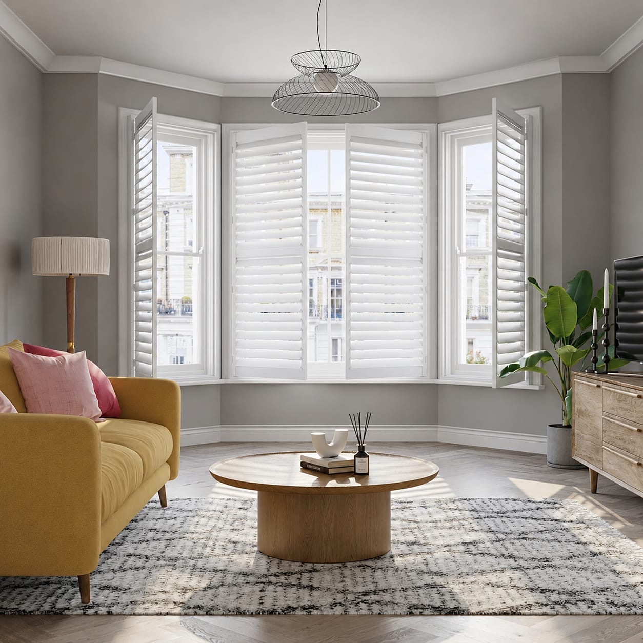 Faux Wood Shutters in Bathroom